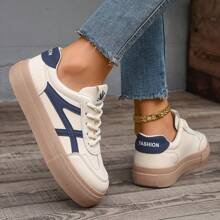 1 paar dames eenvoudige, comfortabele, platte, antislip, duurzame casual sneakers