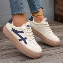 1 paar dames eenvoudige, comfortabele, platte, antislip, duurzame casual sneakers
