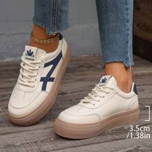 1 paar dames eenvoudige, comfortabele, platte, antislip, duurzame casual sneakers