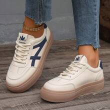 1 paar dames eenvoudige, comfortabele, platte, antislip, duurzame casual sneakers