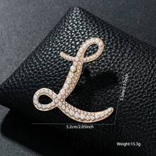26pcs Pearl Letter Brooch Pins, Vintage Clothing Decorative Accessories, Anti-Slip Fastener Accessory