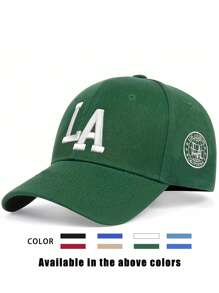 1 pièce Casquette snapback à fausse fourrure brodée LA, chapeau de soleil ajustable pour l'extérieur pour hommes et femmes, convient aux voyages et à la plage au printemps/automne, style Y2K