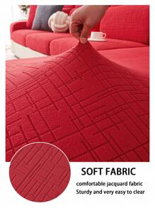 1pc Water-Resistant, Non-Slip Sofa Seat Cover, Elastic Stretch, Pet Friendly, Solid Color Sofa Slipcover Fits L-Shaped Sectional & 1/2/3/4 Seater Sofa, All Season Use