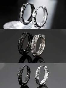 3 chiếc bông tai kết hợp độc đáo tối giản thời trang dành cho nam, có thể kết hợp thoải mái với trang phục hàng ngày như một món quà trang sức - Nhiều màu - Xem 11