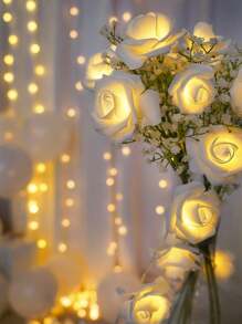 1 Peça Luz de Fio Decorativa em Forma de Rosa, Adequada para Decoração de Festa de Aniversário
