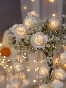 1 Peça Luz de Fio Decorativa em Forma de Rosa, Adequada para Decoração de Festa de Aniversário