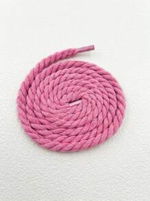 1 对（2 件）8 毫米手工 3 股编织扁平鞋带，彩色和黑色简约复古时尚风格，DIY 加厚装饰鞋带和拉绳