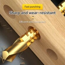 6pcs Wood Carpenter Saw Tooth Drill Perforated Flower Saw Tooth Drill Bits Hexagon Auger Twist Drill Bit Wood Drill Bit Saw Drill Combination, Iron Tooth Copper Thread