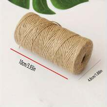 1 pièce, 100 mètres de corde de jute naturelle - convient pour le jardinage, l'artisanat DIY, la décoration d'art, l'emballage de cadeaux, l'emballage, les arts et la décoration de mariage fins rubans