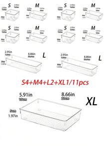 1pc Clear Drawer Makeup Organizer Box With Dividers, Cosmetic Storage Holder For Vanity Table, Perfume Organizer, Lipstick & Eyebrow Pencil Case,For Holiday Beach, Bathroom Collection, Bedroom Collection, Large Capacity