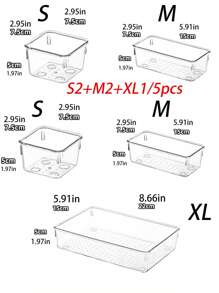 1pc Clear Drawer Makeup Organizer Box With Dividers, Cosmetic Storage Holder For Vanity Table, Perfume Organizer, Lipstick & Eyebrow Pencil Case,For Holiday Beach, Bathroom Collection, Bedroom Collection, Large Capacity