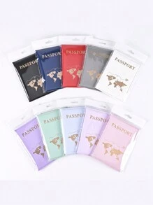 1 件创意护照套，带机票夹，时尚护照钱包，护照袋，旅行隐形钱包，适合假日旅行护照保护，旅行储物袋，化妆包，假日收纳袋，大容量化妆品收纳袋，可存放口红、刷子、护肤品、手机、硬币、小件物品，适用于家庭、礼物、节假日和节日，多功能用途，送给男朋友/女朋友的情人节礼物，最佳礼物 - 彩色 - 查看 3