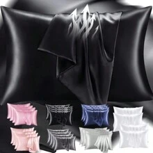 Satin Pillowcase Is Suitable For Hair And Skin Similar To Silk Pillowcase, Pillowcase Large Size 4-Piece Set-Satin Cooling Pillowcase With Envelope Seal