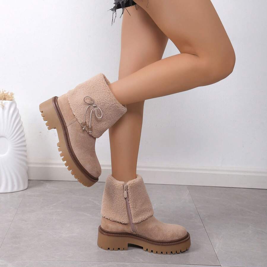 2025 Winter New Plush Ankle Boots, Fashionable Interchangeable Snow Boots - NS519 KHAKI - View 1