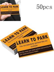 50 Parking Warning Cards Per Pack, Fun Parking Cards, Learning Parking Reminder Cards, Suitable For Pranks And Decoration - Yellow - View 7