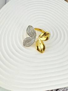 1 pieza Pulsera de metal elegante y de moda con mariposa y microcirconia, apta para hombres y mujeres, uso diario y reuniones