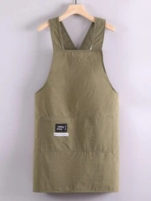 1pc Plain Color Crossover Sleeveless Apron, Minimalist New Design, Waterproof & Oil-Proof For Home Kitchen, Cooking, Work, Catering Use