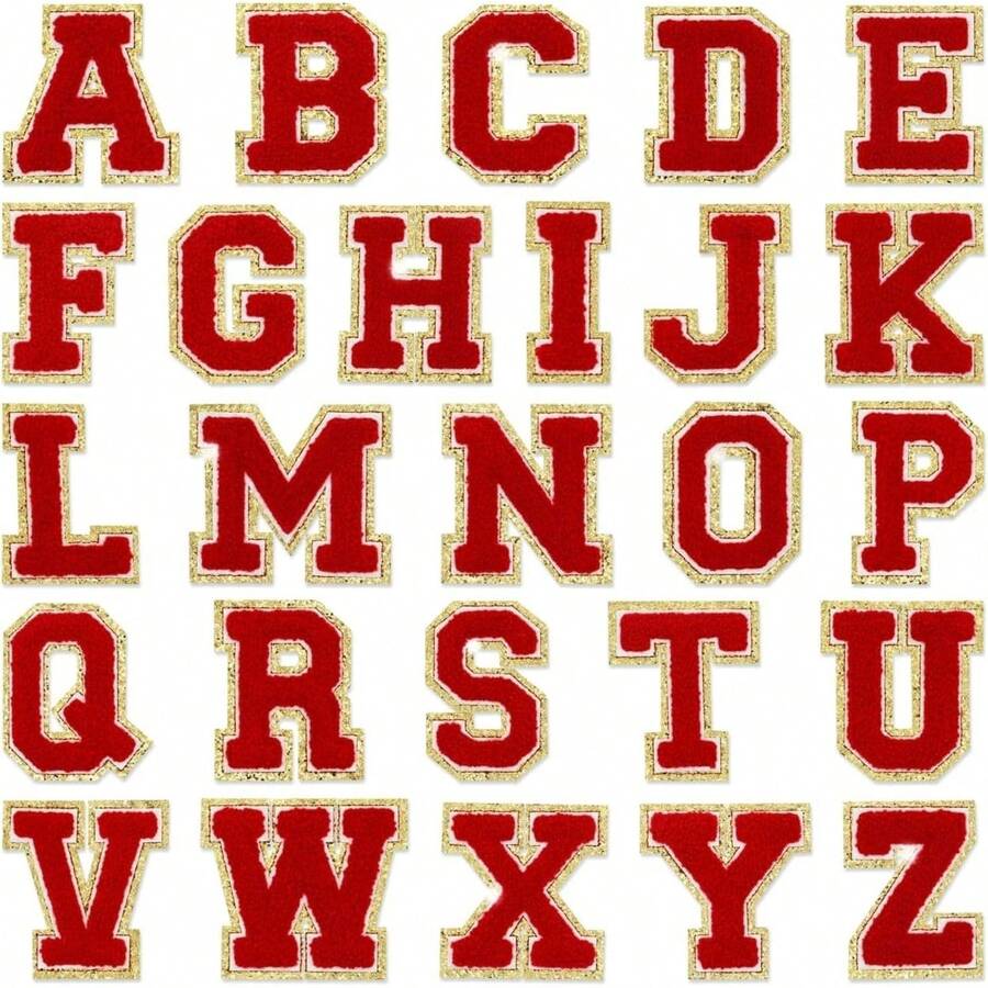 Threaded Pear Red Self Adhesive Chenille Letters Patches | SHEIN USA