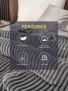 1pc Solid Color Blanket, Bedding, Cozy And Warm Blanket, No Shedding And Easy Care, Soft & Fuzzy Blanket, Simple Style Home Textile, Multi-Purpose Blanket For Sofa, Bedroom, Living Room, Decorative Blanket For Bed, Couch, Sofa, Suitable For All Seasons, Room Decor, Bedding Gifts, Machine Washable, Ideal Easter Gift, For Mother's Day Gift, Perfect Holiday Gift, Guest Room, Hotel, Machine Washable