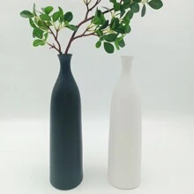 Jarrón alto de cerámica en blanco y negro minimalista, jarrón para flores de alta calidad para escritorio, decoración para el hogar y la oficina - Multicolor - Ver 2