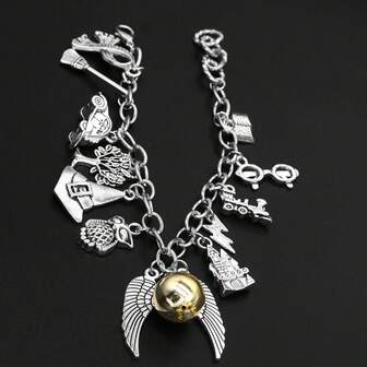 1pc Metallic Bead Hogwarts Magic School Movie Themed Bracelet
