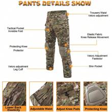 SINAIRSOFT SINAIRSOFT G3 Tactical Pants With Knee Pads,Men's Airsoft Paintball Hunting Outdoor Pants,Combat Army BDU Trousers