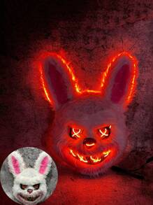 1 件毛绒发光兔子酷帅礼服面具适合各种节日派对舞蹈道具