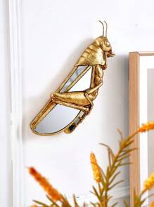 1 szt., 8,9*9,6/8,1*10,4 cala złota żywica żółw, wróbel, ważka, koliber, szarańcza dekoracyjna rzeźba ścienna, wiele dostępnych wzorów, kreatywny wystrój domu z lustrzaną ramą z żywicy, nadaje się do dekoracji domu, hotelu, restauracji i kreatywnych prezentów