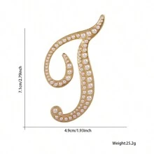 26pcs Pearl Letter Brooch Pins, Vintage Clothing Decorative Accessories, Anti-Slip Fastener Accessory