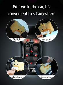 1 Cute Cartoon Car Tissue Box Multifunctional Car Suspension Tissue Box Plush Napkin Holder General Motors Home Box Animal Decoration Bracket Suitable For Sunroofs, Sun Visors, Seat Backrests, Armrest Boxes, Etc.