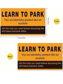 50 Parking Warning Cards Per Pack, Fun Parking Cards, Learning Parking Reminder Cards, Suitable For Pranks And Decoration - Yellow - View 6