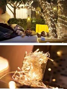80-LED 10M String Lights Decorative Lights, 1.5M/3M/6M/10M Outdoor LED String Lights, Battery Powered Fairy Lights, Warm White LED Lights For Outdoor Decor, Home, Party, Holiday (No Battery Included) Christmas Decorations Home Christmas Gifts Christmas Decor - Multicolor - View 10