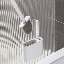Upgraded Bathroom Silicone Bristles Toilet Brush Creative Cleaning Holder Set US Bathroom Decor Summer - 1 - View 4