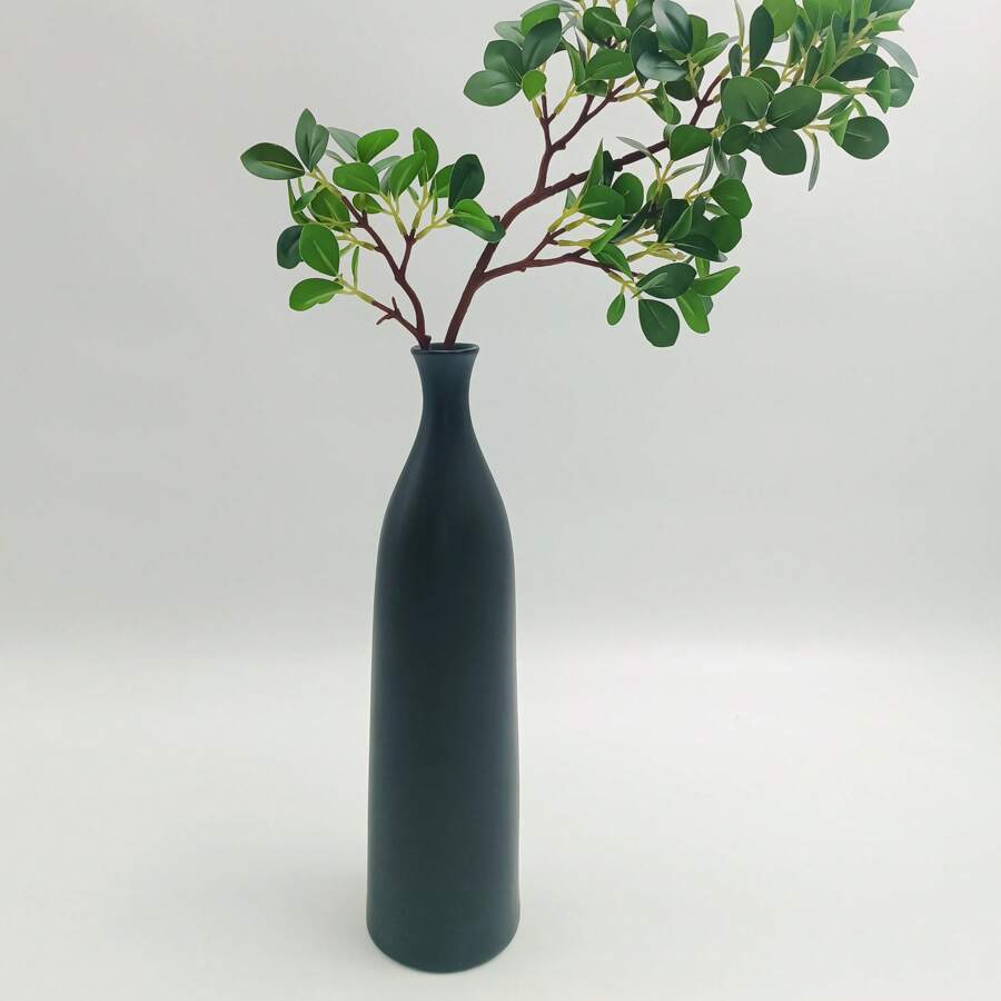 Jarrón alto de cerámica en blanco y negro minimalista, jarrón para flores de alta calidad para escritorio, decoración para el hogar y la oficina - Multicolor - Ver 1