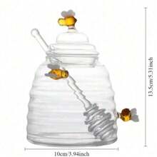 1pc Honey Dipper Multi-Functional Food Utensil, Honey Stirring Spoon, Creative Cute Glass Long Handle Coffee Jam Mixer,School Supplies