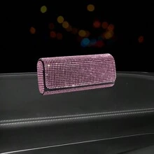 1 pièce Étui à lunettes décoratif avec strass, boîte de rangement pour lunettes
