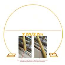 Metal Balloon Arch Frame, Multiple Sizes & Shapes: Circle, Arch, Semi-Circle, Bendable - Suitable For Wedding Backdrops, Anniversary Celebrations, Birthday Parties, Bridal Showers, Graduation Ceremonies, Holiday Events Decor, Balloon & Floral Arrangements (Gold Color) - Gold - View 6