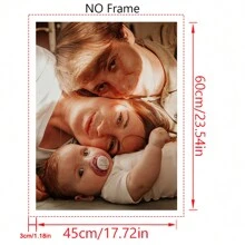 1pc Personalized Custom Canvas Photo Poster With DIY Wooden Frame Or Frameless Poster, Perfect Gift For Family And Friends.Customized Photo Canvas, Canvas Poster, Canvas Print, Perfect Wall Decoration Painting, Canvas Painting, Perfect Love Anniversary Gift, New Year Gift, Valentine's Day Gift Gifts Birthday Graduation