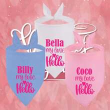 Valentine's Day Dog Bandana, Heart Pattern Party Scarf, Pet Bib, Different Patterns Available, Multiple Colors, Customizable With Personal Info Such As Name