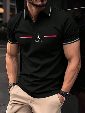 Herren Kurzarm Hemd mit Knopfkragen, geeignet für Golf, Tennis, lässige Outdoor-Sportarten, modisches Poloshirt