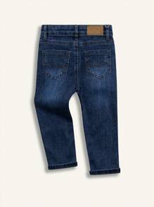 Jeans jovem moderno elástico desgastado lavagem confortável casual azul claro jeans
