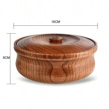 Handmade Jujube Wood Covered Fruit Bowl, Instant Noodle Bowl, Fried Rice Bowl, Fruit Plate, Spring Roll, Snacks, Dried Fruit, Dessert Bowl, Salad Bowl With Adjustable Waist Ring