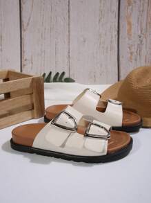 Women's Summer New Fashion Platform Sandals, White Color High Quality Waterproof Mesh Upper Breathable Comfort Massage Sole, Casual Holiday Lifestyle Versatile Style, Retro Sexy Cross Strap Peep Toe Thick Bottom Slip-On Lightweight Beach Sandals - White - View 4