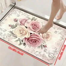 1 件庭院牡丹花浴垫，可机洗，吸水防滑，柔软厚实的聚酯纤维门垫，适用于浴室、淋浴间、洗衣房、卧室、家居装饰家居浴室装饰浴室地毯地毯户外地毯门垫秋季装饰浴室配件返校入口装饰 - 彩色 - 查看 7
