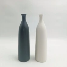 Jarrón alto de cerámica en blanco y negro minimalista, jarrón para flores de alta calidad para escritorio, decoración para el hogar y la oficina - Multicolor - Ver 3