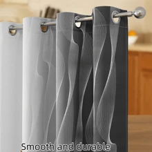 2 Stück verdunkelnde Vorhänge, modernes bedrucktes 3D-Linien-Design, schwarz und grau-weiß, geeignet für Wohnzimmer, Schlafzimmer, Esszimmer Heimdekoration, Raumdekoration