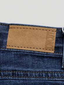 Jeans jovem moderno elástico desgastado lavagem confortável casual azul claro jeans