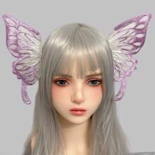 2pcs Gothic Witch Big Bow Hairpin, Halloween Demon 3D Bat Wing Hairclip Lolita Hair Accessories