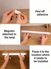 1 pieza Luz nocturna inalámbrica con sensor de movimiento, luz blanca/cálida, adecuada para gabinete, escaleras, cocina, dormitorio; luz nocturna magnética recargable, ideal para pasillos, armarios, decoración del hogar
