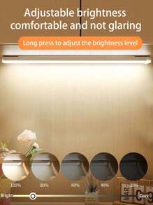 1 pieza Luz nocturna inalámbrica con sensor de movimiento, luz blanca/cálida, adecuada para gabinete, escaleras, cocina, dormitorio; luz nocturna magnética recargable, ideal para pasillos, armarios, decoración del hogar